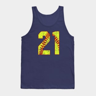 Fastpitch Softball Number 21 #21 Softball Shirt Jersey Uniform Favorite Player Biggest Fan Tank Top